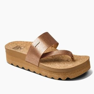 Reef Cushion Sol Hi Platform Cork Sandals Flip Flops Women's 8